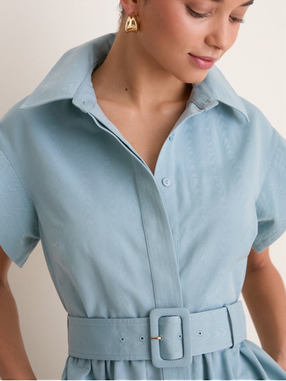Tuckernuck Slate Blue Mini Chloe Dress NWT M No Belt - Picture 11 of 12